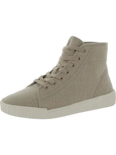 Vince Wolfe Womens Canvas Lifestyle High-top Sneakers In Beige