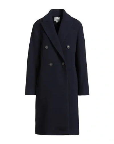 Vince . Woman Coat Midnight Blue Size L Recycled Wool, Polyester