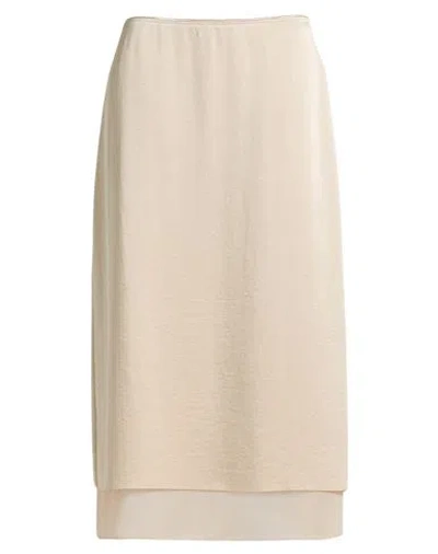 Vince . Woman Midi Skirt Beige Size 10 Polyester In Neutral