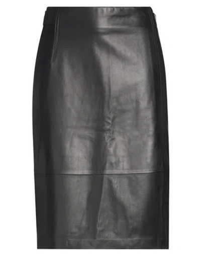 Vince . Woman Midi Skirt Black Size 6 Leather