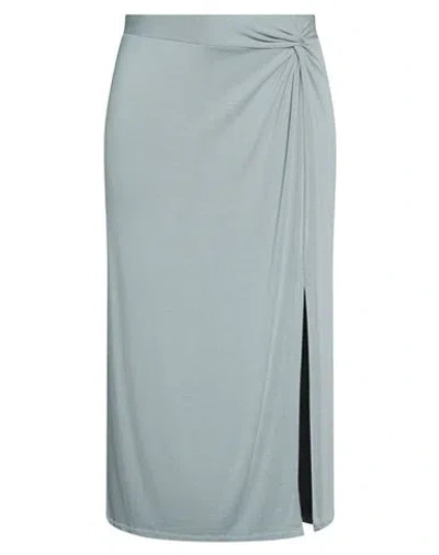 Vince . Woman Midi Skirt Grey Size Xl Rayon, Elastane