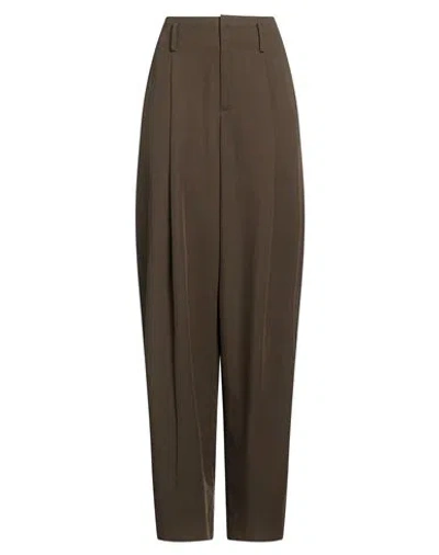 Vince . Woman Pants Dark Green Size 4 Viscose, Polyester In Brown