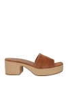 Vince . Woman Sandals Brown Size 7.5 Leather