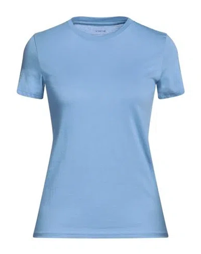 Vince . Woman T-shirt Sky Blue Size Xs Pima Cotton