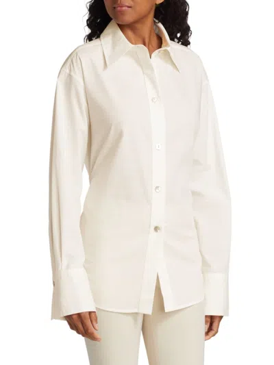 Vince Women's Adjustable Tie-back Shirt In Optic White
