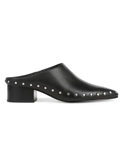 Vince August 40mm Leather Clog Mules In Black