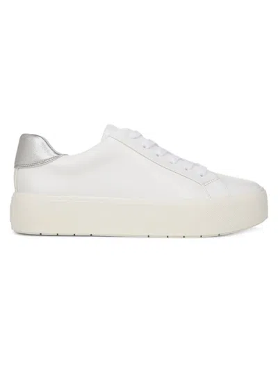 Vince Women's Benfield-b Leather Sneakers In White Silver