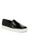 Vince Blair Croco Slip-on Sneakers In Black Croco Print Leather