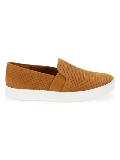 Vince Women's Blair Perforated Leather Slip On Sneakers In Gingernut