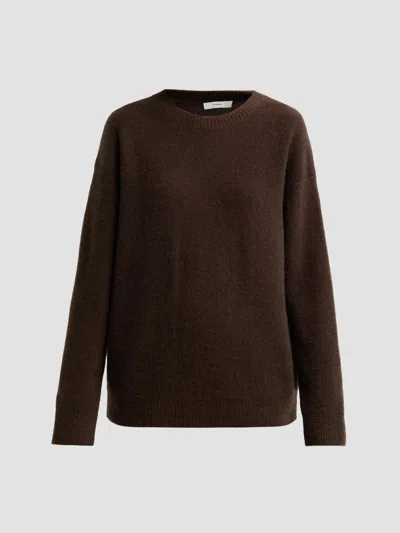 Vince Women's Boiled Cashmere Crewneck Sweater In Brown