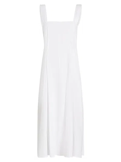 Vince Women's Cami Linen-blend A-line Midi-dress In White