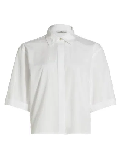 Vince Women's Canvas Tape Button-front Shirt In Optic White