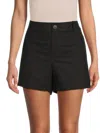 Vince Casual Linen-blend Short In Soft Black