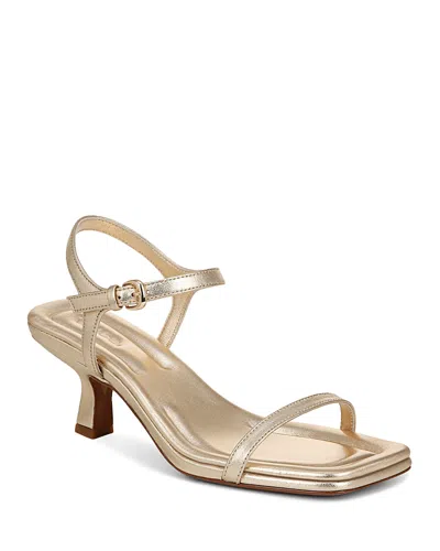 Vince Women's Coco Square Toe Kitten Heel Sandals In Gold