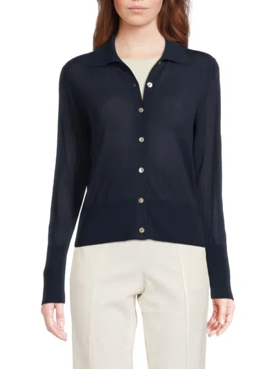 Vince Collared Button-down Shirt In Navy