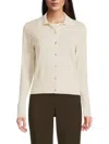 Vince Women's Collared Button Long-sleeve Top In Sand Glow