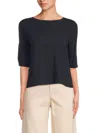 Vince Fine-ribbed Top In Coastal