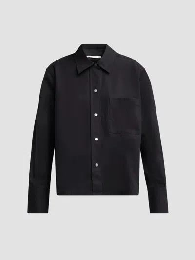 Vince Women's Cotton Snap-front Shirt In Black