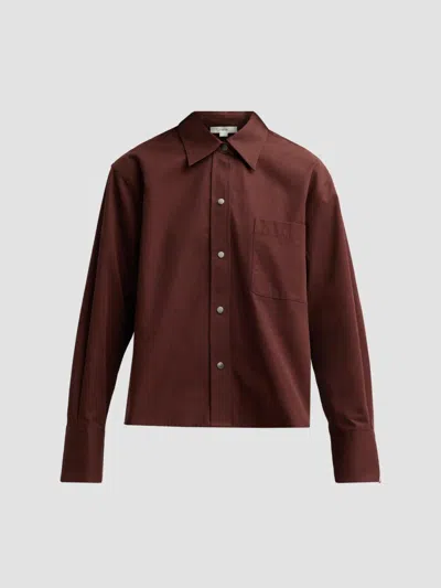Vince Women's Cotton Snap-front Shirt In Brown