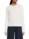 Vince Cashmere Crewneck Sweater In White
