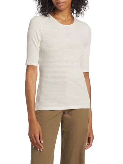 Vince Women's Crewneck Knit Top In Off White
