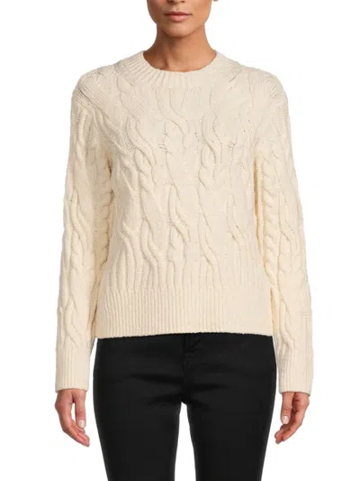 Vince Women's Crimped Cable Knit Sweater In Ivory