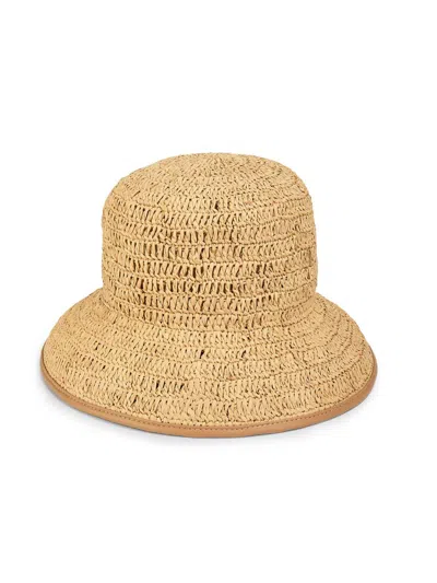 Vince Women's Crochet Raffia Bucket Hat In Brown