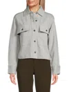 Vince Crop Jacket In Grey