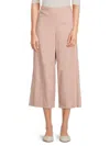 Vince Linen Blend Crop Wide Leg Pants In Rose Pearl