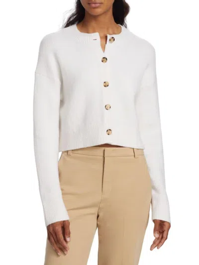 Vince Women's Cropped Wool & Cashmere Cardigan In Off White