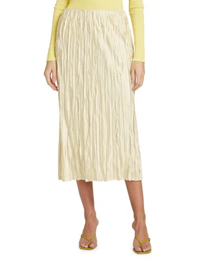 Vince Women's Crushed Bias Strip Skirt In White
