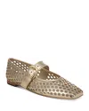 Vince Daniela Perforated Mary Jane Flat In Gold