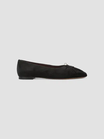 Vince Women's Dany Faux Pearl-embellished Velvet Ballerina Flats In Black