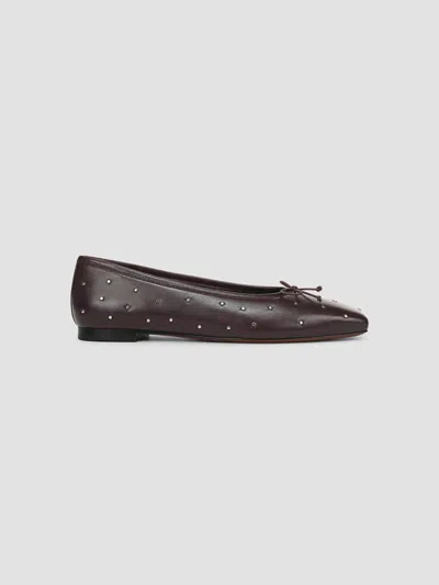 Vince Women's Darla Studs Leather Ballet Flats In Black