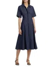 Vince Women's Denim Midi-shirtdress In Blue