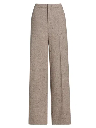 Vince Women's Donegal Mid-rise Wool-blend Trousers In Brown
