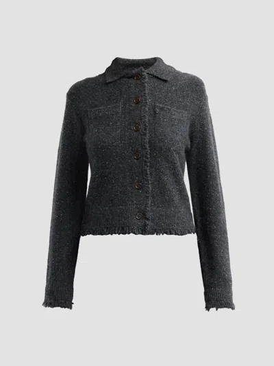Vince Women's Donegal-style Cashmere Button-front Cardigan In Gray