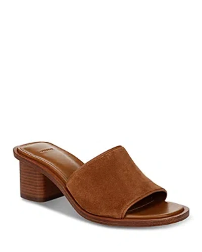 Vince Women's Donna Leather Mule Sandals In Sequoia Brown Suede
