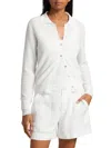 Vince Women's Double Layer Cotton-blend Mesh Cardigan In White