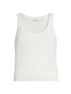 Vince Double Layer Mesh Sweater Tank In White