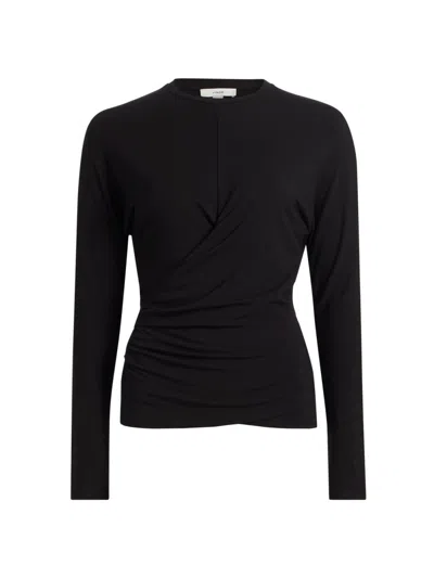 VINCE WOMEN'S DRAPE JERSEY CREWNECK T-SHIRT