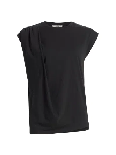 VINCE WOMEN'S DRAPED COTTON TOP