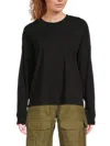 Vince Women's Drop-shoulder Cotton Top In Black