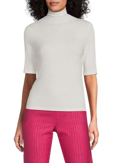 Vince Women's Elbow-sleeve Turtleneck Top In White