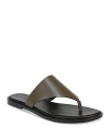 Vince Ellis Leather Slide Sandals In Green