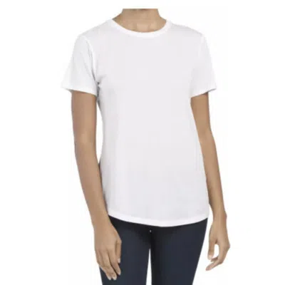 Vince Women's Essential Crew Neck Solid White Cotton Short Sleeve T-shirt