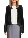 Vince Women's Eyelash Fuzzy Knit Cardigan In Black