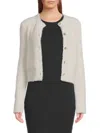 Vince Women's Eyelash Fuzzy Knit Cardigan In Light Birch