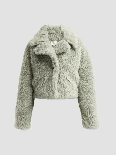 Vince Women's Faux-fur Crop Jacket In Green