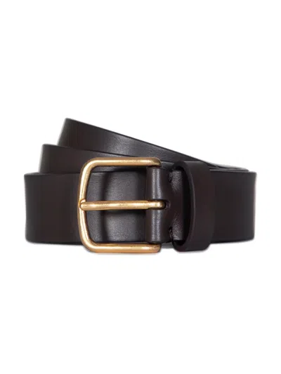 Vince Women's Flat Shiny Leather Belt In Brown